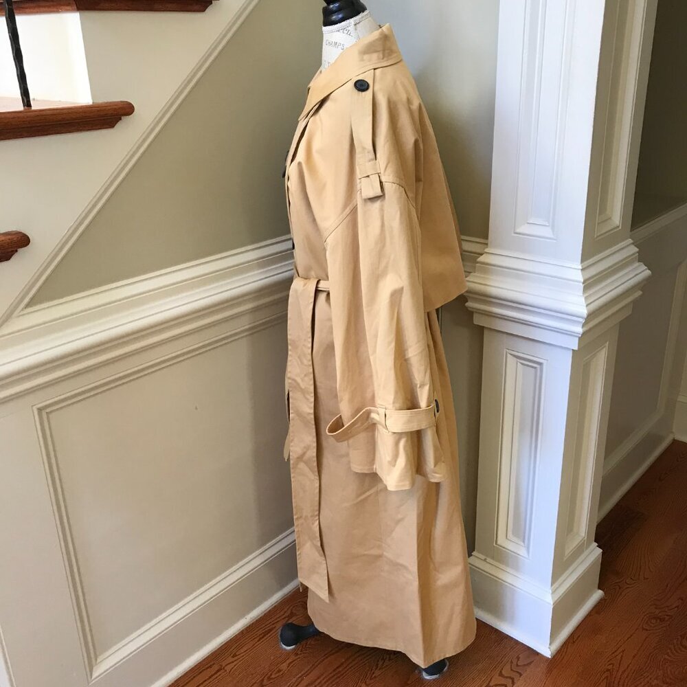 By Malene Birger Alanis Oversized Rain Trench Coat Womens 44 14 XL Tan Sand Belt - Picture 11 of 15